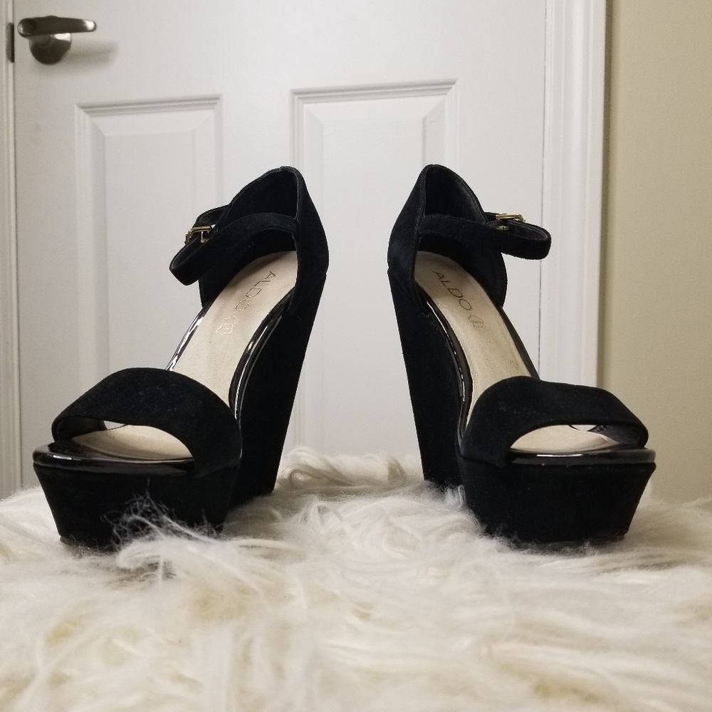 Aldo black wedges heels🖤